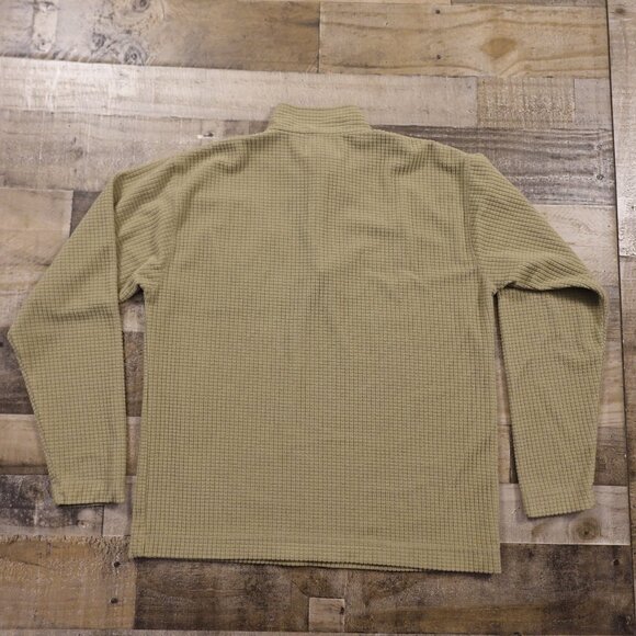 Orvis Trout Bum Grid Fleece Quarter-Zip Pullover Khaki Green Size Large - Picture 11 of 12